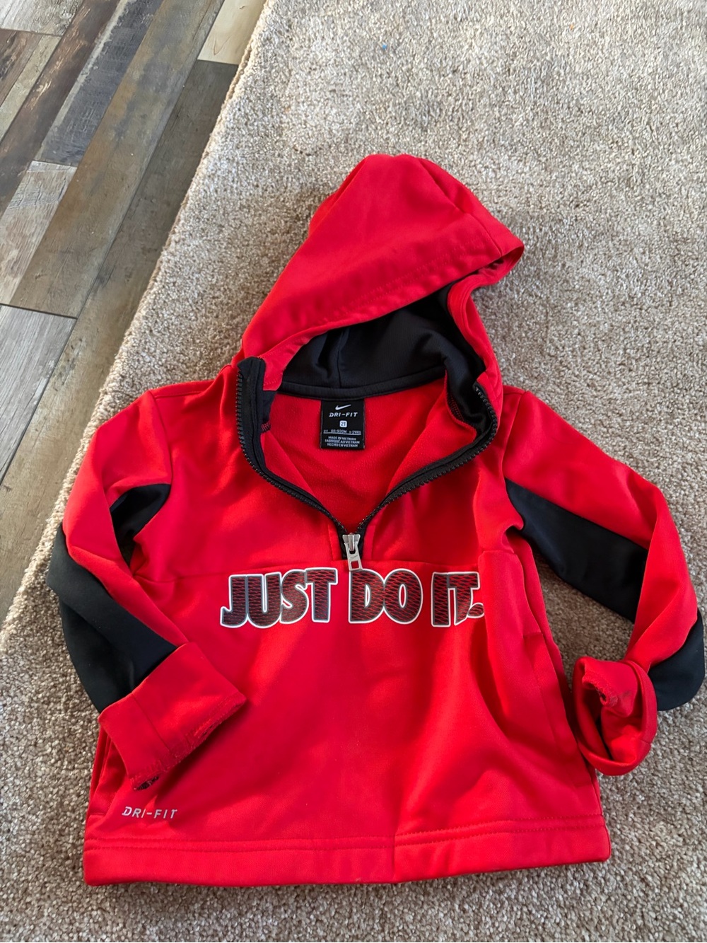 Nike Red & Black toddler Half-Zip Hoodie